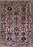 Turkmen Ersari Handmade Wool Rug - 6' 0" X 8' 6" - Golden Nile