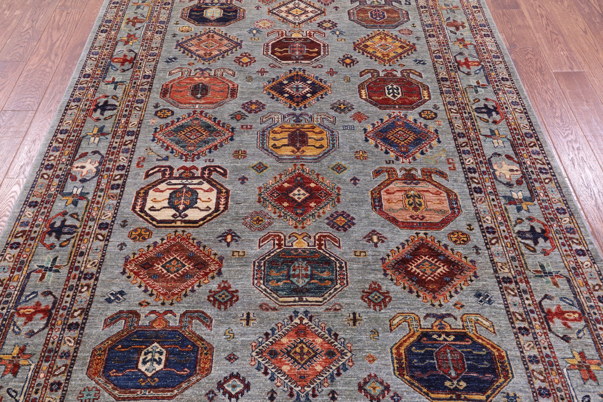 Turkmen Ersari Handmade Wool Rug - 6' 0" X 8' 6" - Golden Nile