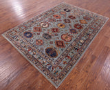 Turkmen Ersari Handmade Wool Rug - 6' 0" X 8' 6" - Golden Nile
