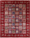 Red Garden Design Persian Hand Knotted Wool Rug - 6' 2" X 7' 10" - Golden Nile