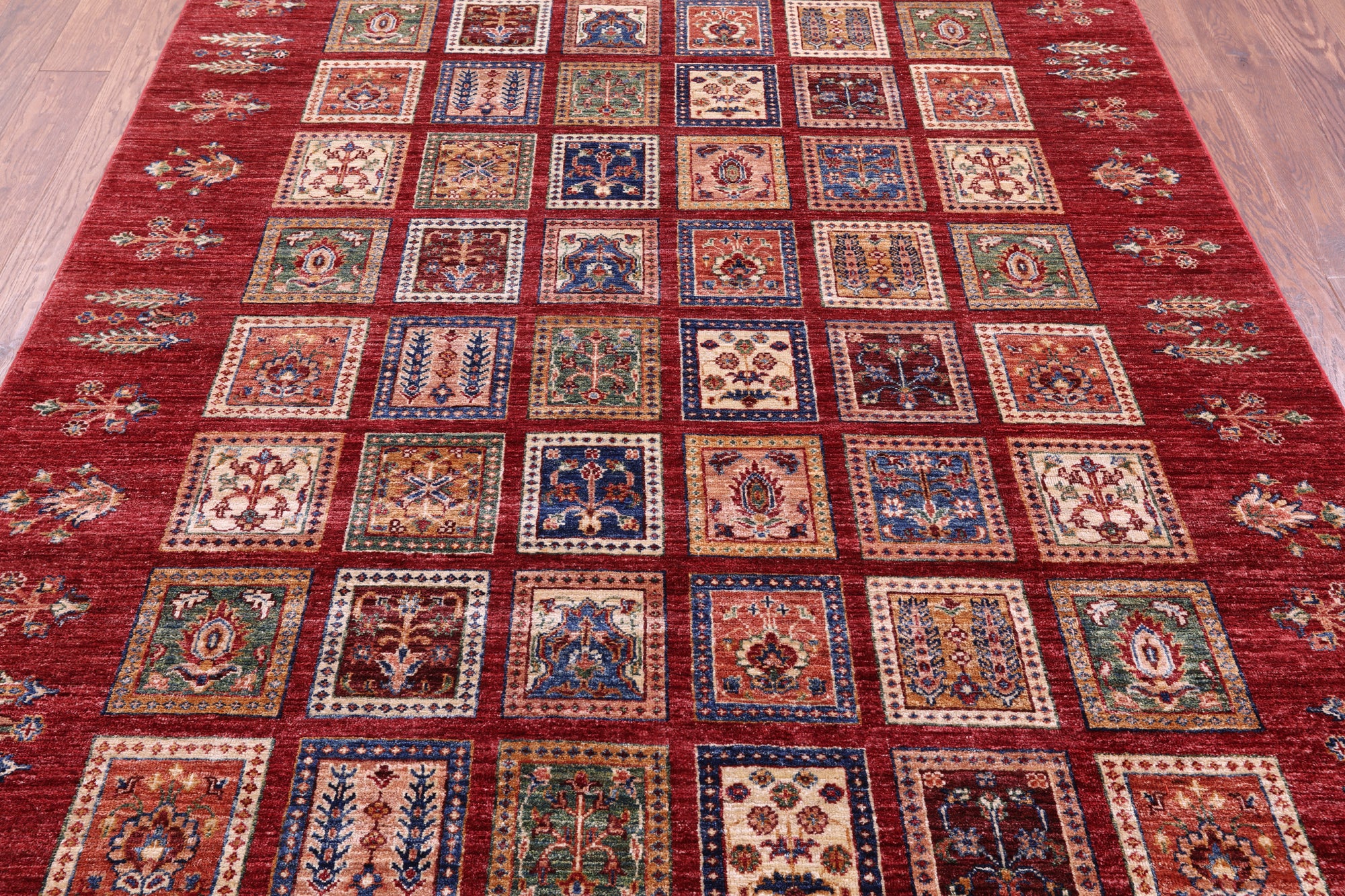 Red Garden Design Persian Hand Knotted Wool Rug - 6' 2" X 7' 10" - Golden Nile