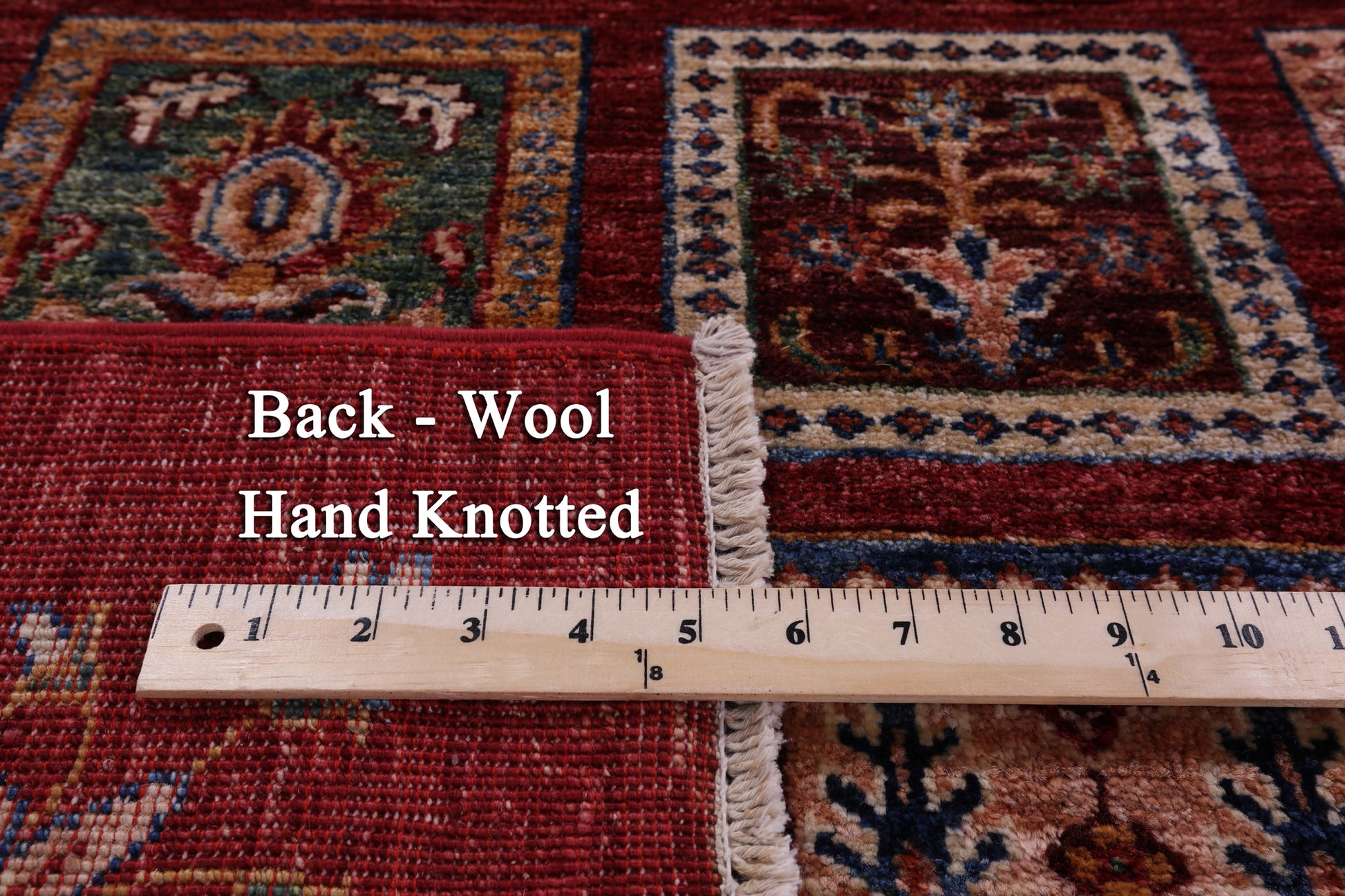Red Garden Design Persian Hand Knotted Wool Rug - 6' 2" X 7' 10" - Golden Nile