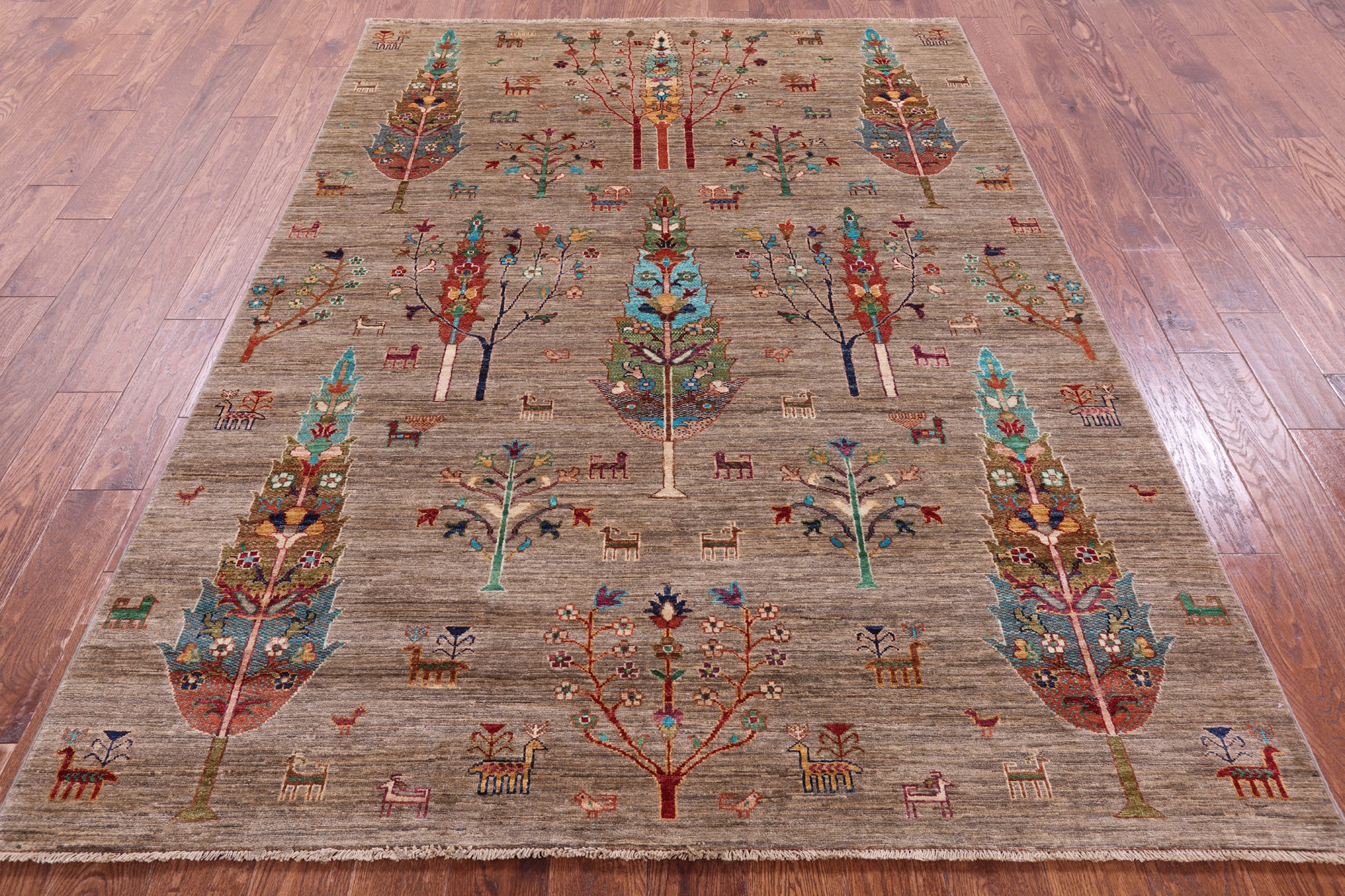 Tribal Persian Gabbeh Hand Knotted Wool Rug - 5' 10" X 8' 0" - Golden Nile