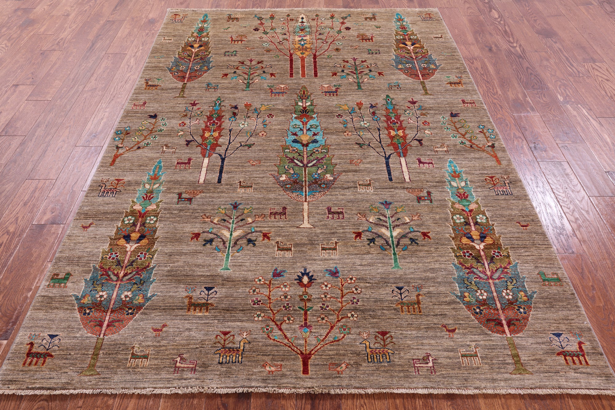 Tribal Persian Gabbeh Hand Knotted Wool Rug - 5' 10" X 8' 0" - Golden Nile