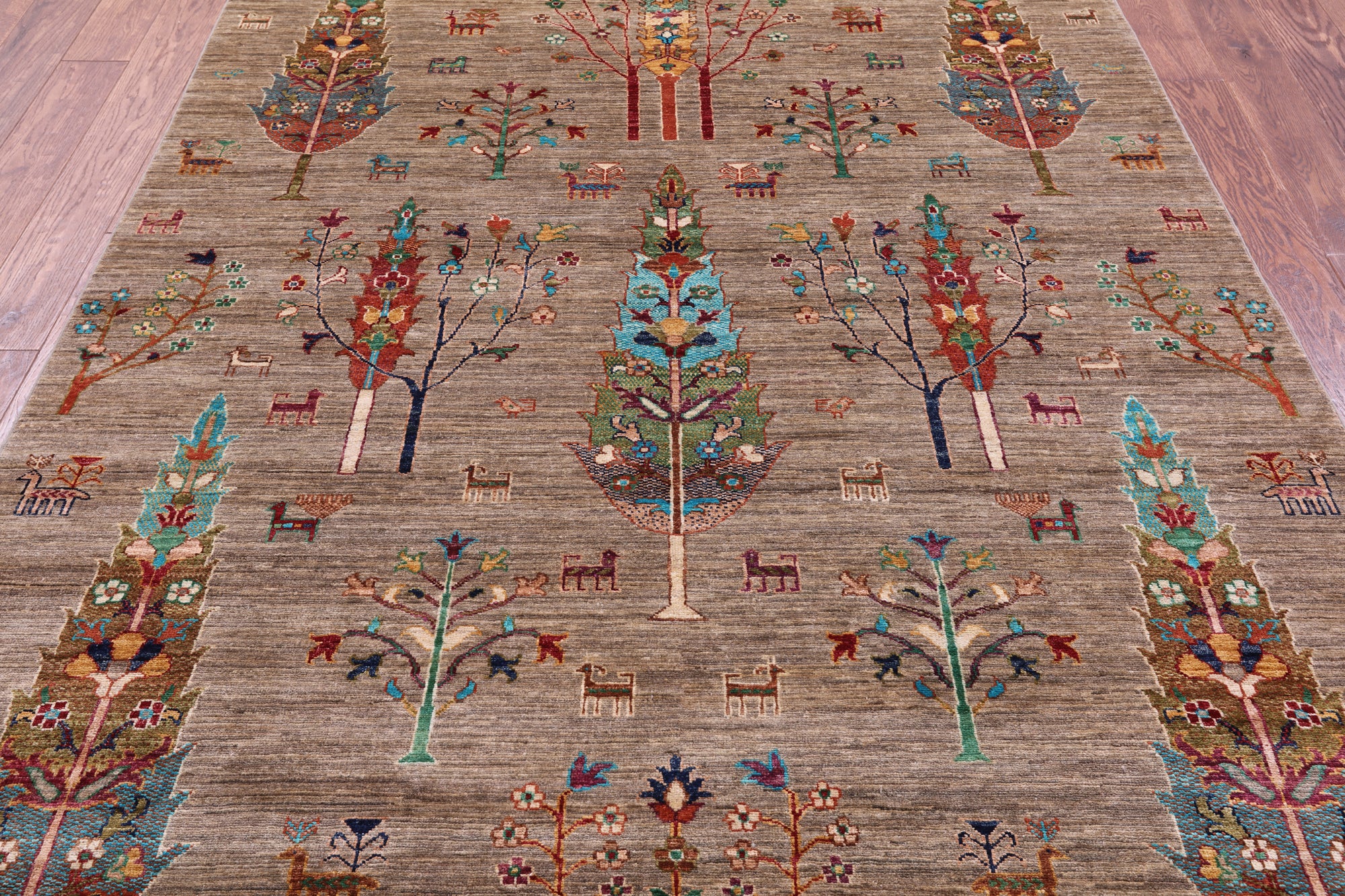 Tribal Persian Gabbeh Hand Knotted Wool Rug - 5' 10" X 8' 0" - Golden Nile