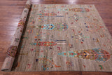 Tribal Persian Gabbeh Hand Knotted Wool Rug - 5' 10" X 8' 0" - Golden Nile