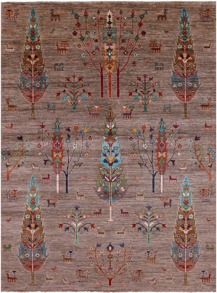 Tribal Persian Gabbeh Hand Knotted Wool Rug - 5' 10" X 8' 0" - Golden Nile