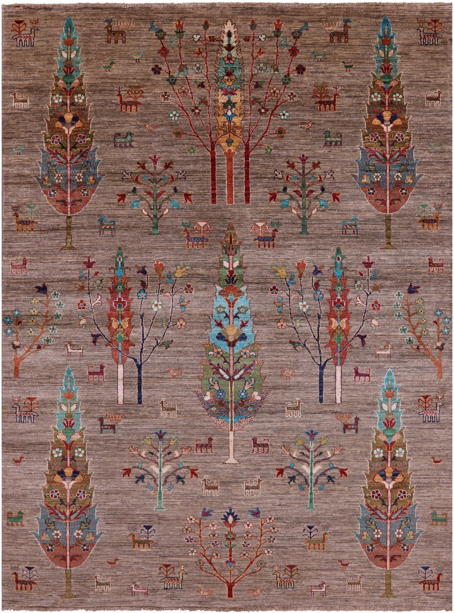 Tribal Persian Gabbeh Hand Knotted Wool Rug - 5' 10" X 8' 0" - Golden Nile