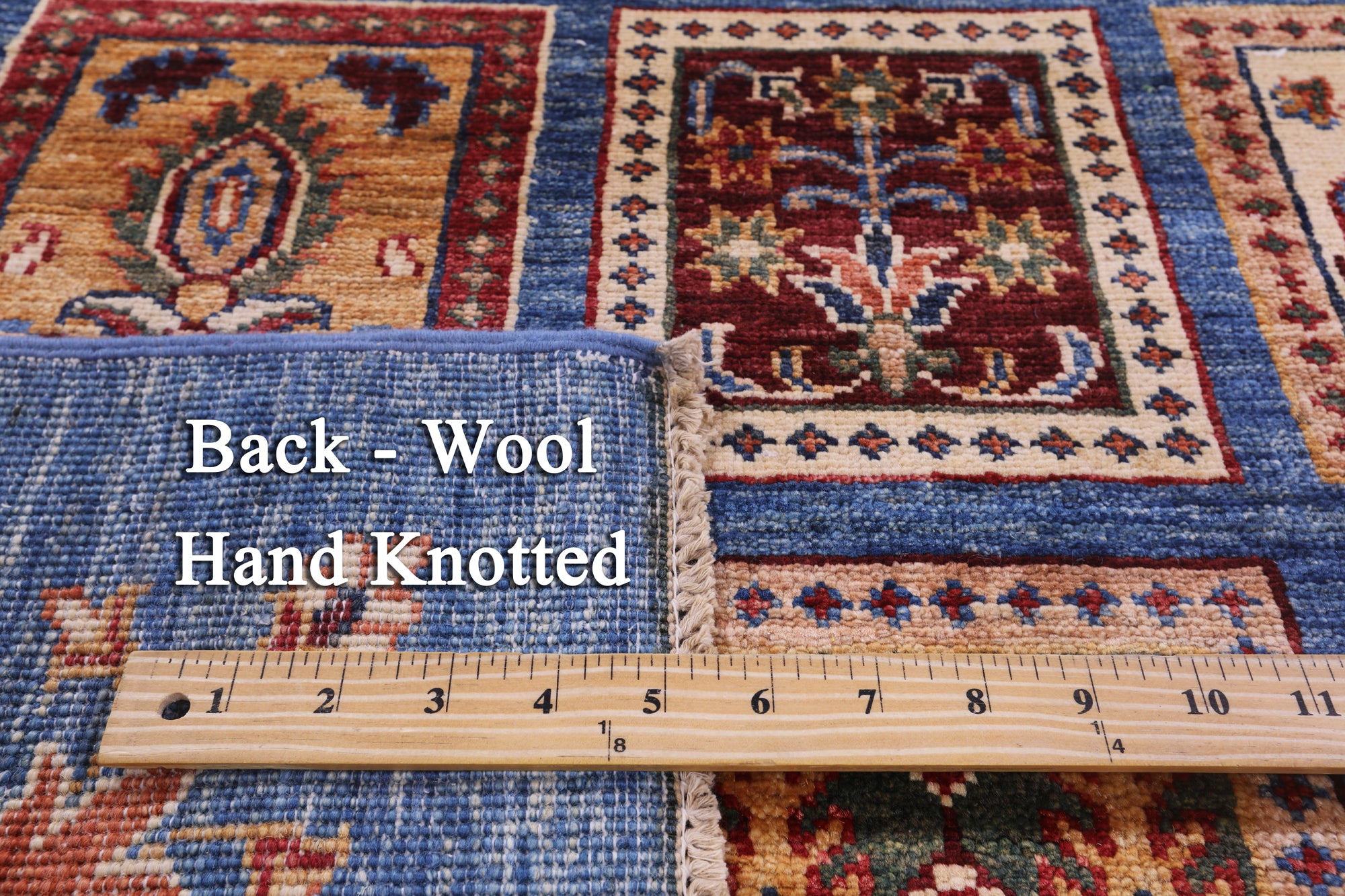 Blue Garden Design Persian Hand Knotted Wool Rug - 6' 0" X 8' 3" - Golden Nile