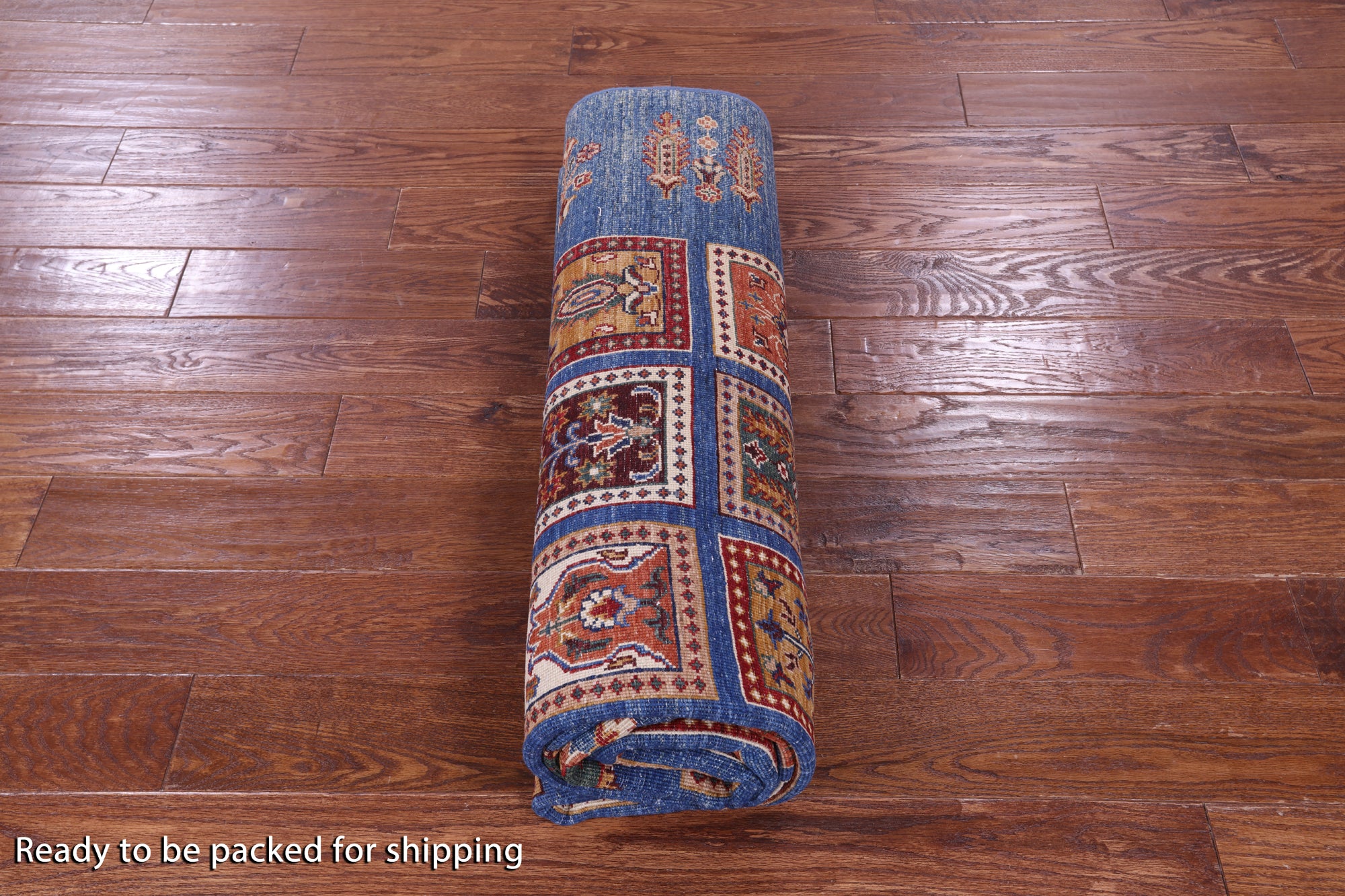 Blue Garden Design Persian Hand Knotted Wool Rug - 6' 0" X 8' 3" - Golden Nile