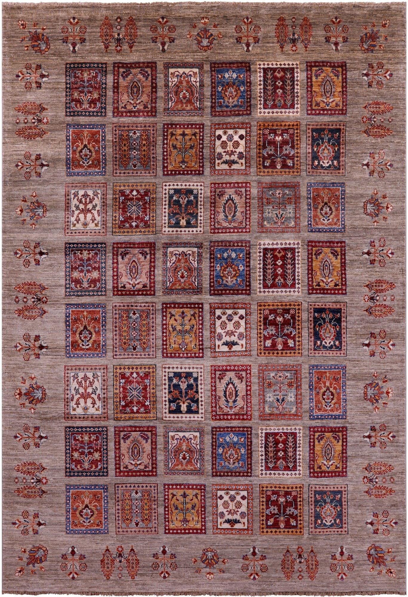 Garden Design Persian Handmade Wool Rug - 5' 9" X 8' 3" - Golden Nile