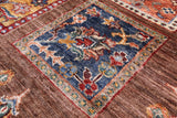 Brown Garden Design Persian Hand Knotted Wool Rug - 5' 9" X 8' 4" - Golden Nile