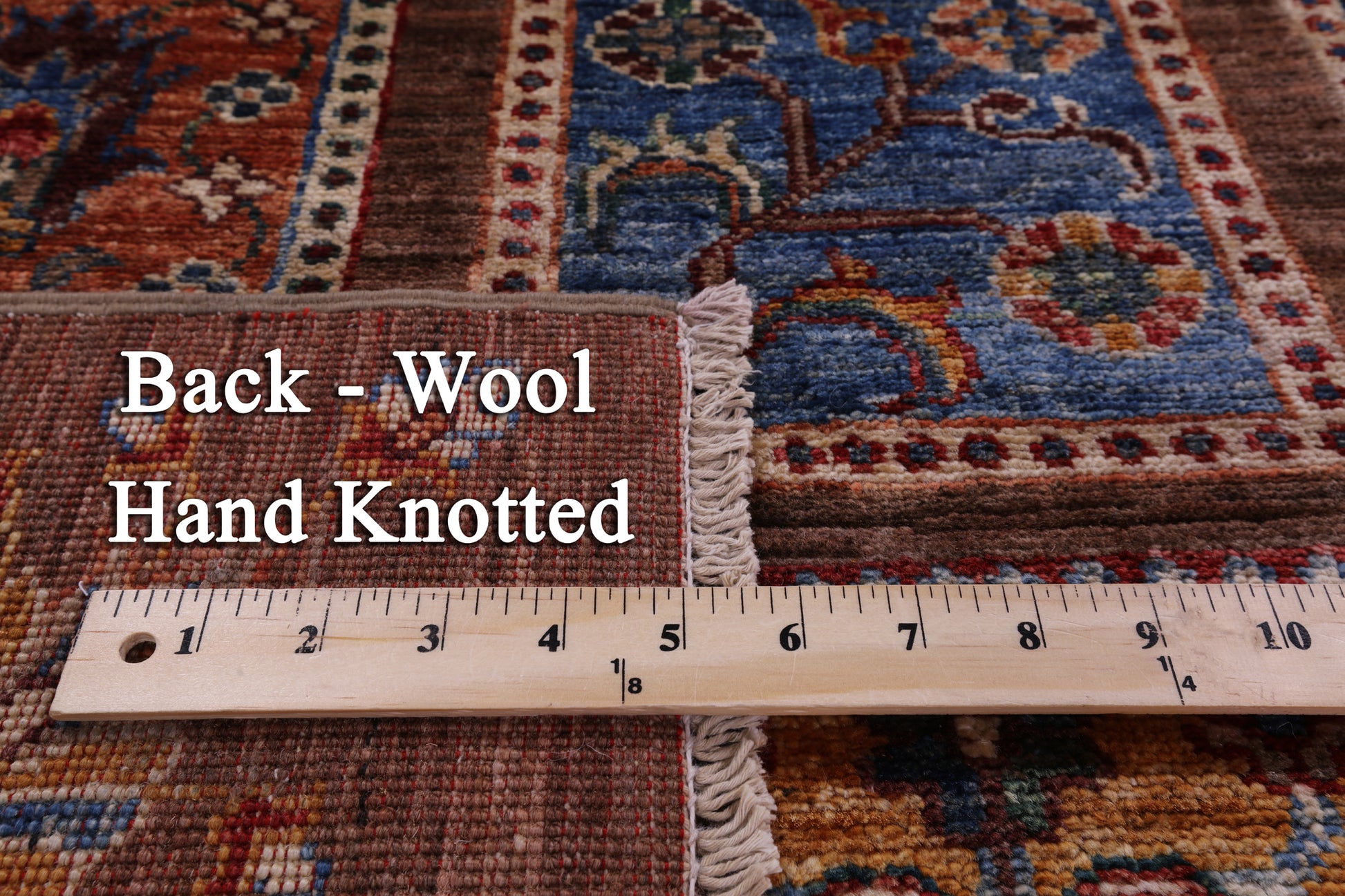 Brown Garden Design Persian Hand Knotted Wool Rug - 5' 9" X 8' 4" - Golden Nile