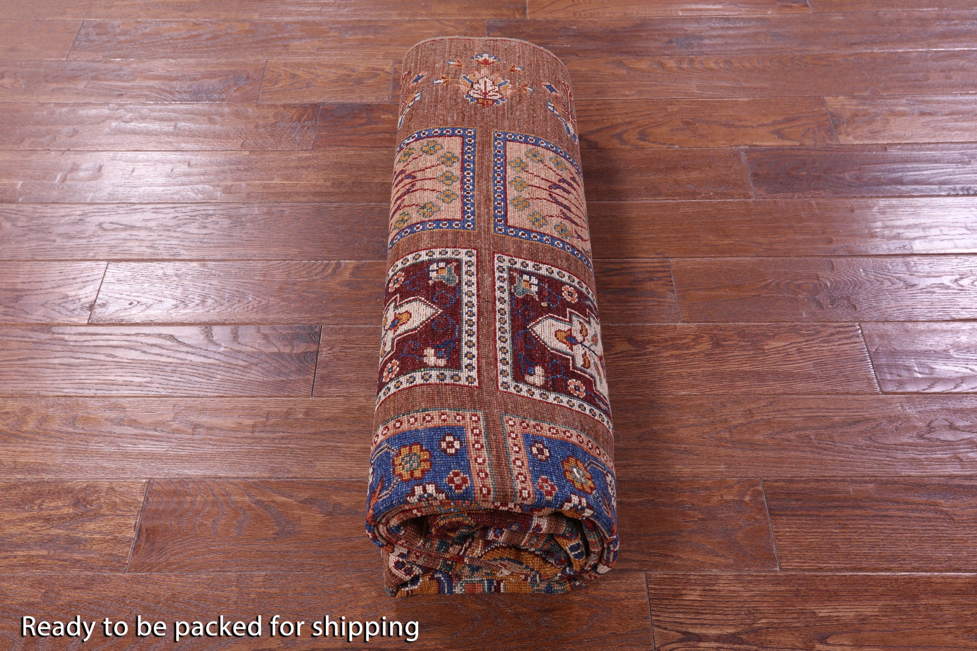 Brown Garden Design Persian Hand Knotted Wool Rug - 5' 9" X 8' 4" - Golden Nile