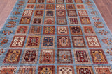 Blue Garden Design Persian Handmade Wool Rug - 5' 6" X 7' 10" - Golden Nile