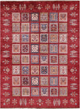 Red Garden Design Persian Hand Knotted Wool Rug - 5' 11" X 7' 9" - Golden Nile
