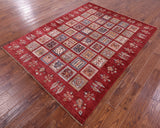 Red Garden Design Persian Hand Knotted Wool Rug - 5' 11" X 7' 9" - Golden Nile