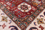 Red Geometric Persian Mamluk Hand Knotted Wool Rug - 6' 0" X 8' 6" - Golden Nile