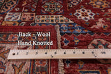 Red Geometric Persian Mamluk Hand Knotted Wool Rug - 6' 0" X 8' 6" - Golden Nile