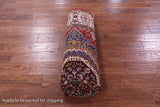 Red Geometric Persian Mamluk Hand Knotted Wool Rug - 6' 0" X 8' 6" - Golden Nile
