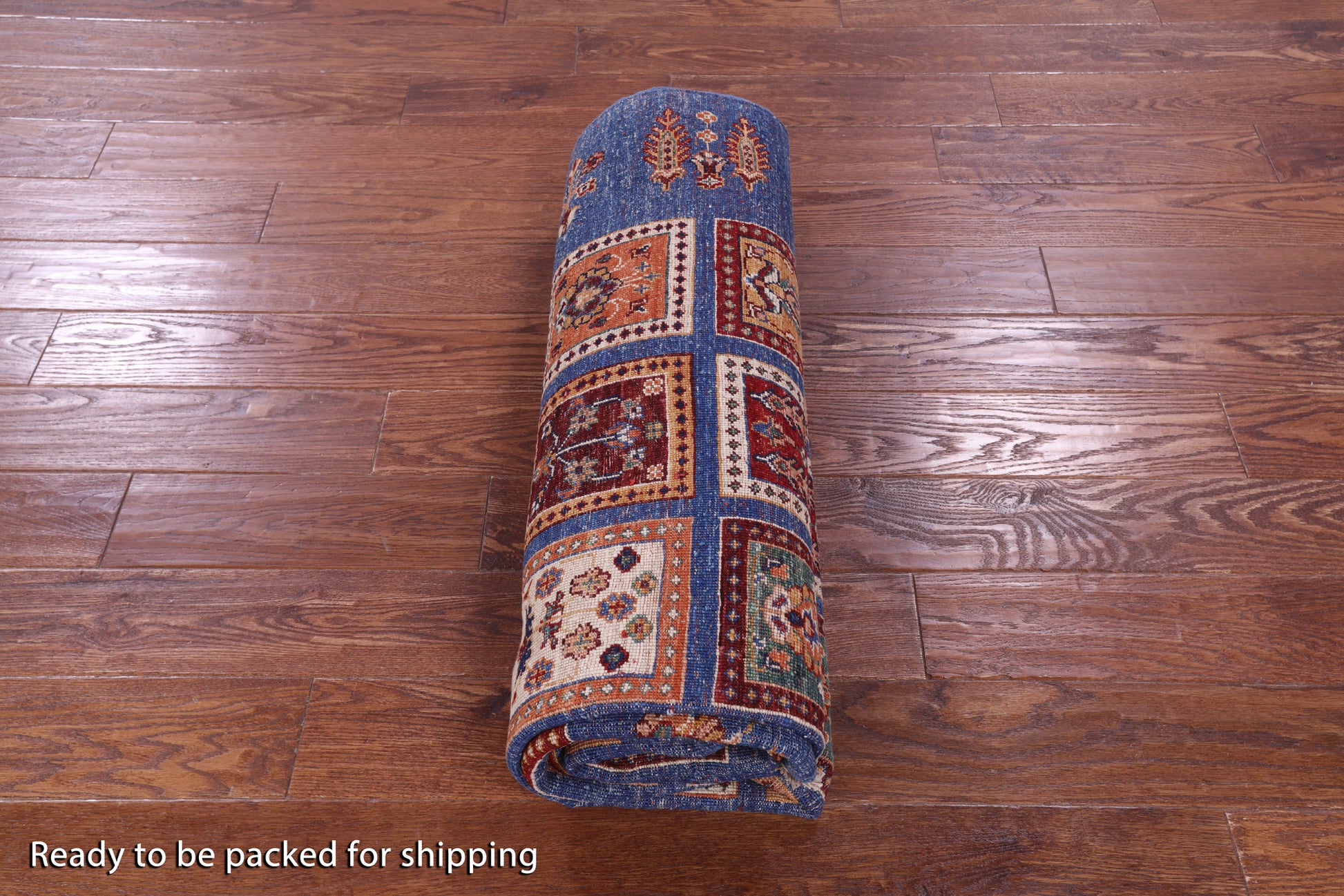 Blue Garden Design Persian Hand Knotted Wool Rug - 5' 10" X 7' 10" - Golden Nile