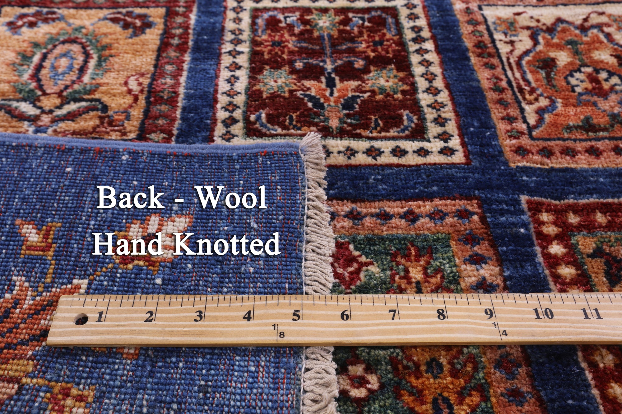 Blue Garden Design Persian Hand Knotted Wool Rug - 5' 10" X 7' 10" - Golden Nile