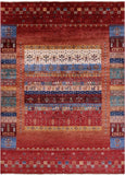 Tribal Persian Gabbeh Hand Knotted Wool Rug - 5' 9" X 7' 10" - Golden Nile