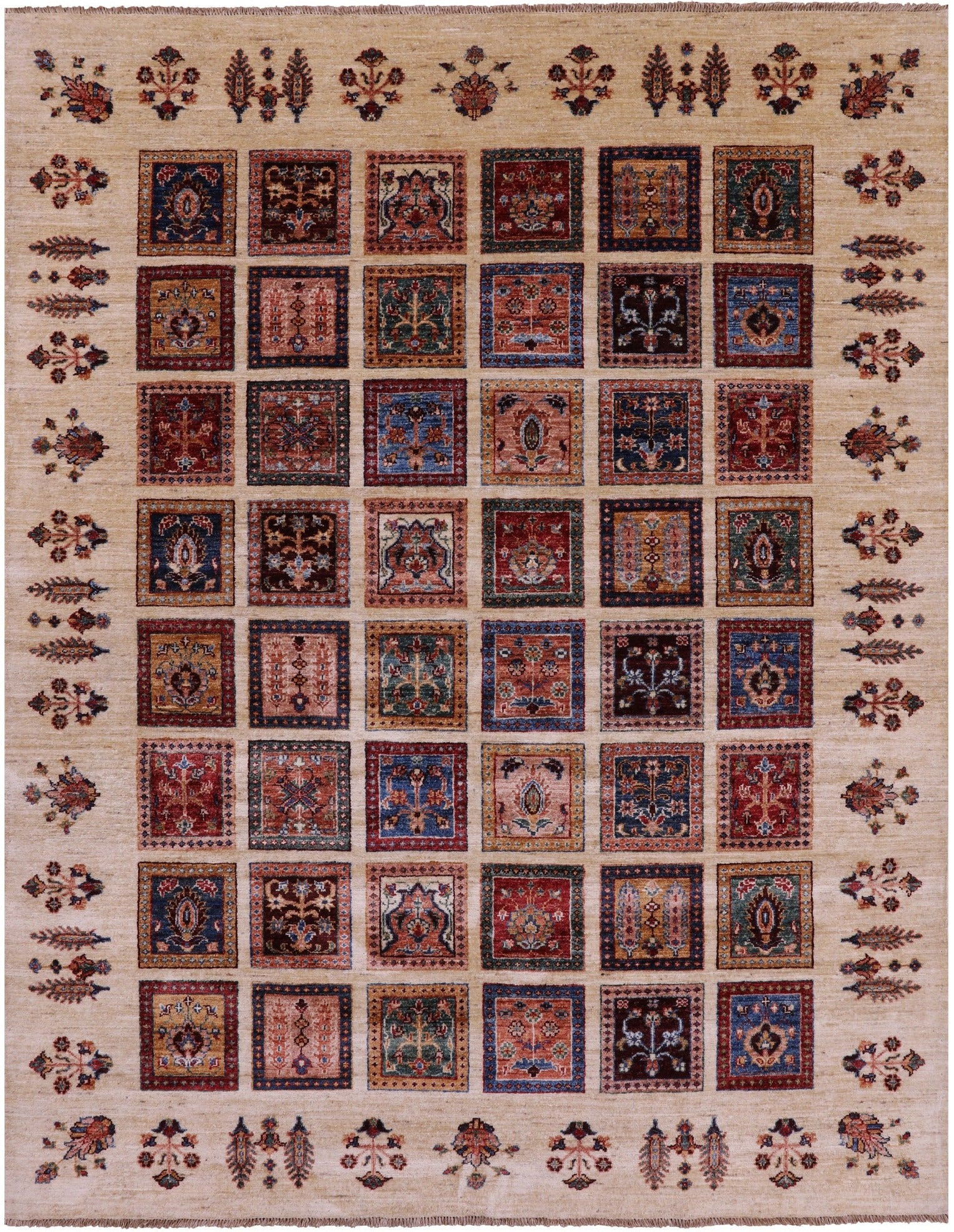Ivory Garden Design Persian Hand Knotted Wool Rug - 5' 11" X 7' 6" - Golden Nile