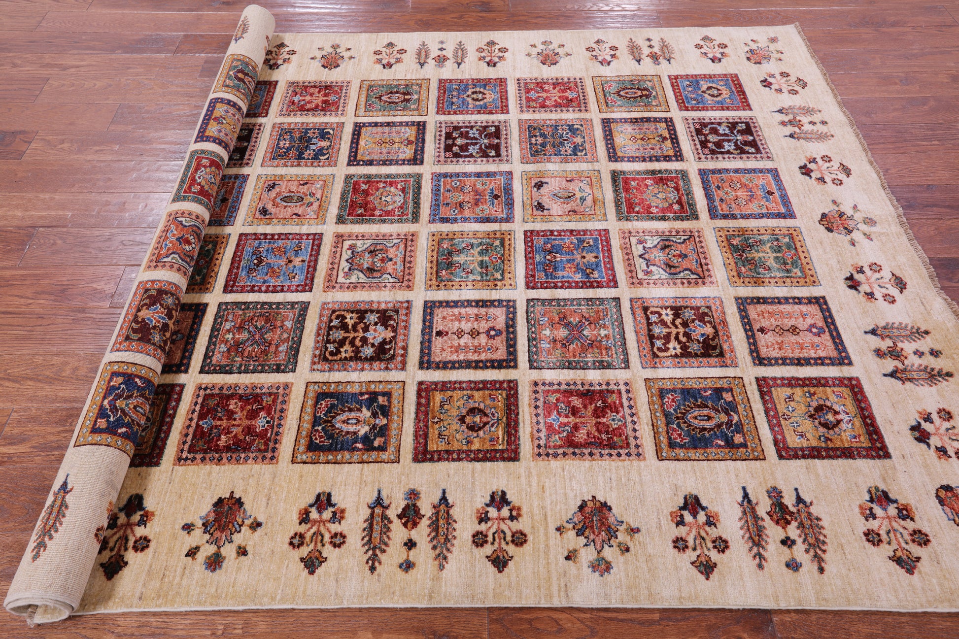 Ivory Garden Design Persian Hand Knotted Wool Rug - 5' 11" X 7' 6" - Golden Nile