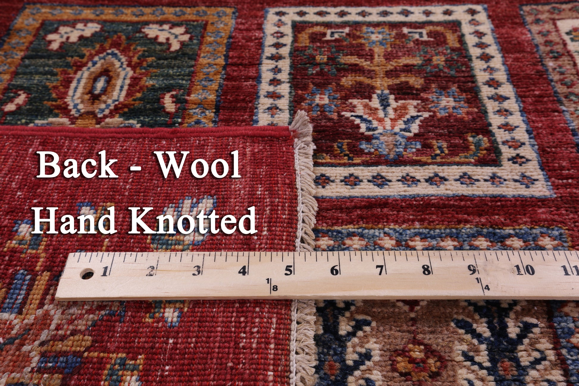 Red Garden Design Persian Hand Knotted Wool Rug - 5' 11" X 7' 7" - Golden Nile