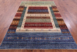 Tribal Persian Gabbeh Hand Knotted Wool Rug - 5' 9" X 8' 0" - Golden Nile