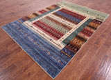 Tribal Persian Gabbeh Hand Knotted Wool Rug - 5' 9" X 8' 0" - Golden Nile