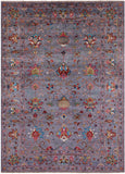 Grey Peshawar Hand Knotted Wool Rug - 5' 10" X 8' 0" - Golden Nile