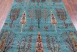 Blue Tribal Persian Gabbeh Hand Knotted Wool Rug - 5' 9" X 8' 2" - Golden Nile