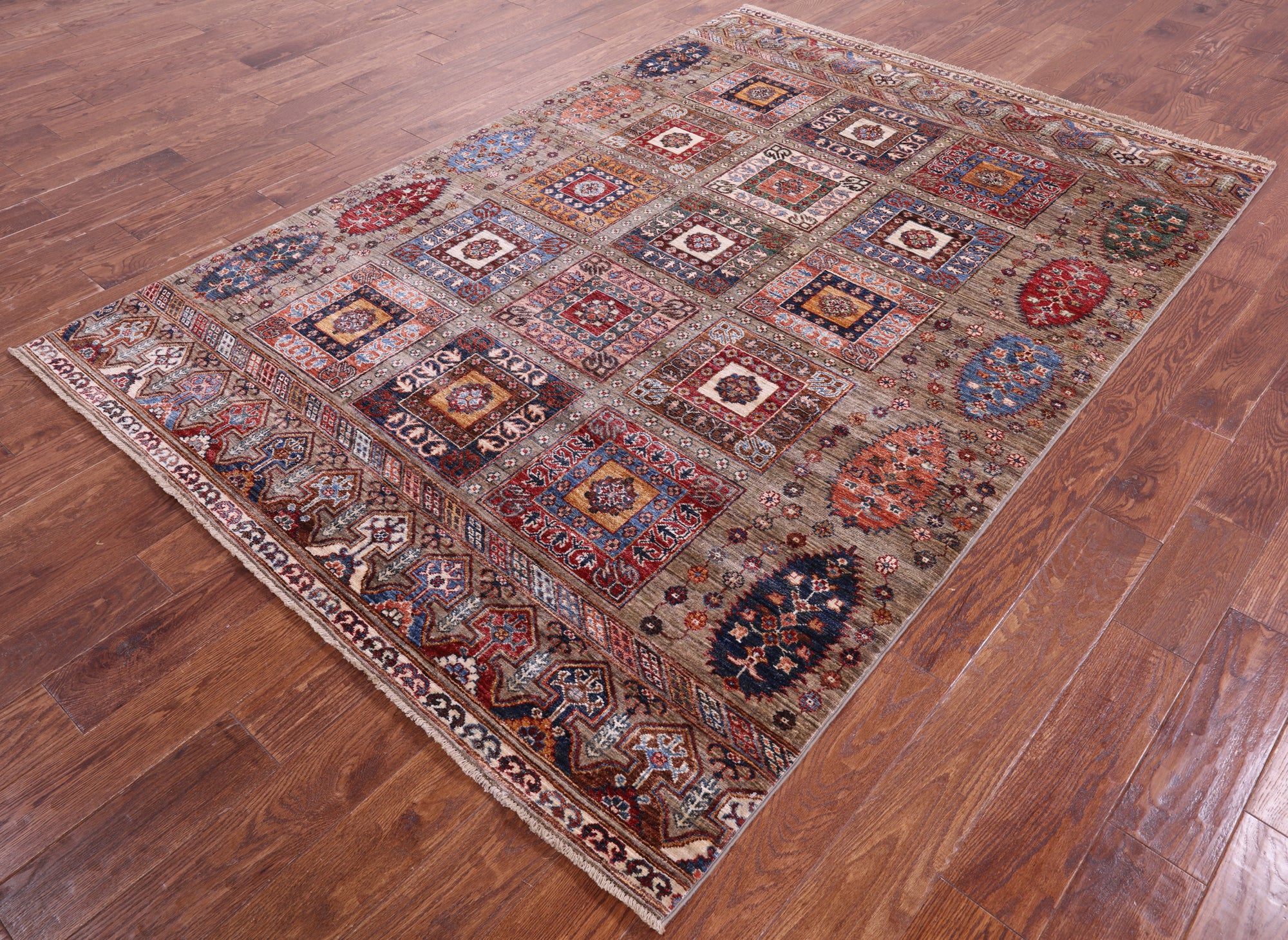 Tribal Persian Gabbeh Hand Knotted Wool Rug - 5' 9" X 8' 2" - Golden Nile
