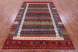 Tribal Persian Gabbeh Hand Knotted Wool Rug - 6' 11" X 10' 1" - Golden Nile