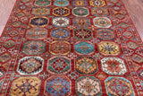 Red Turkmen Ersari Hand Knotted Wool Rug - 5' 2" X 6' 6" - Golden Nile