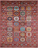 Red Turkmen Ersari Hand Knotted Wool Rug - 5' 2" X 6' 6" - Golden Nile