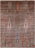 Persian Gabbeh Tribal Hand Knotted Wool Rug - 5' 0" X 6' 8" - Golden Nile