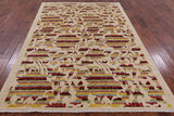 Ivory William Morris Rose Garden Hand Knotted Wool Area Rug - 6' 1" X 8' 9" - Golden Nile