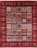 Red Garden Design Persian Hand Knotted Wool Rug - 5' 2" X 6' 6" - Golden Nile