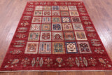 Red Garden Design Persian Hand Knotted Wool Rug - 5' 2" X 6' 6" - Golden Nile