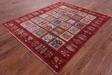 Red Garden Design Persian Hand Knotted Wool Rug - 5' 2" X 6' 6" - Golden Nile