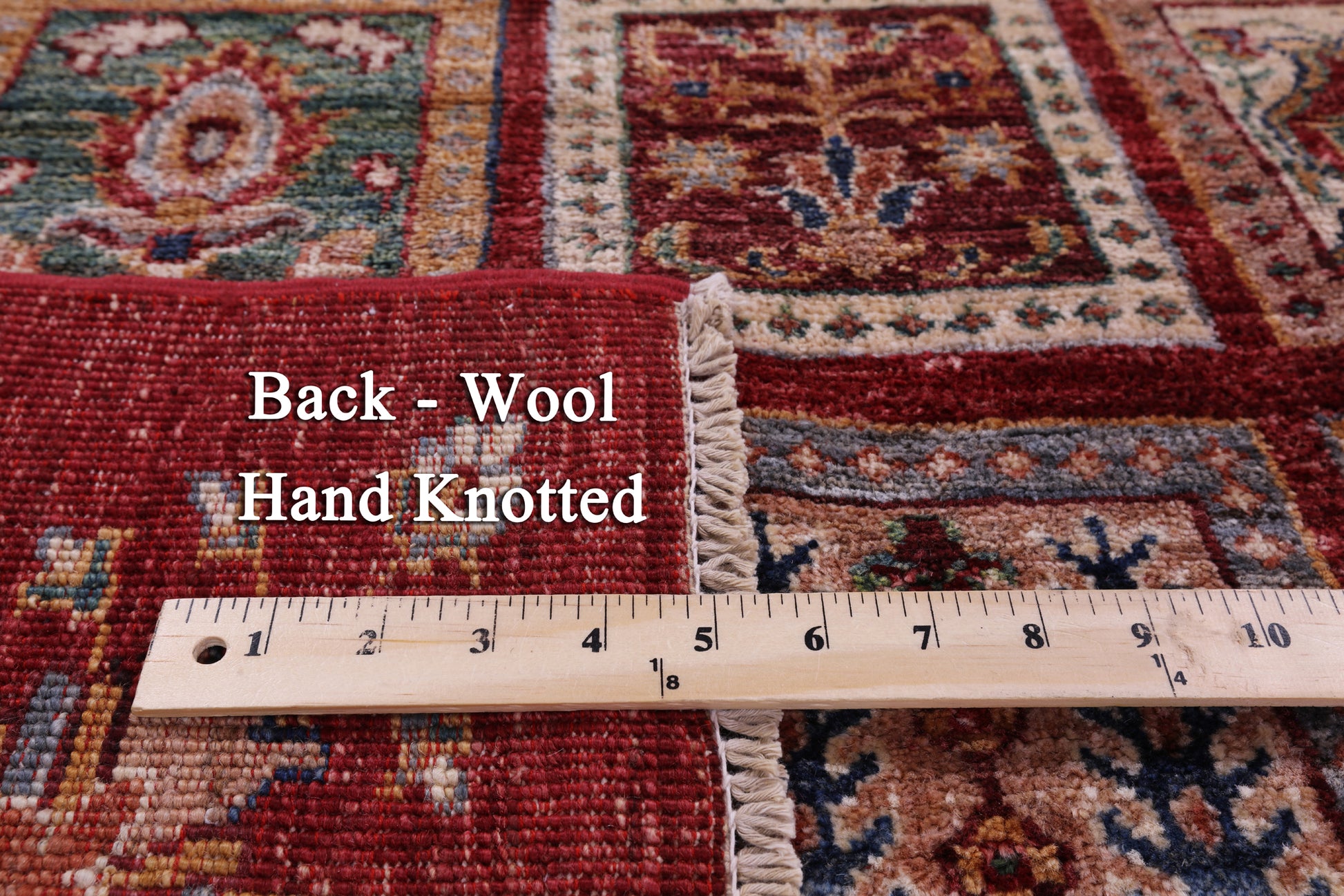Red Garden Design Persian Hand Knotted Wool Rug - 5' 2" X 6' 6" - Golden Nile