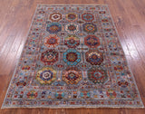 Turkmen Ersari Hand Knotted Wool Rug - 5' 0" X 6' 10" - Golden Nile