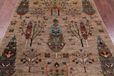 Tribal Persian Gabbeh Hand Knotted Wool Rug - 5' 1" X 6' 9" - Golden Nile