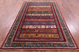 Tribal Persian Gabbeh Hand Knotted Wool Rug - 5' 7" X 8' 5" - Golden Nile