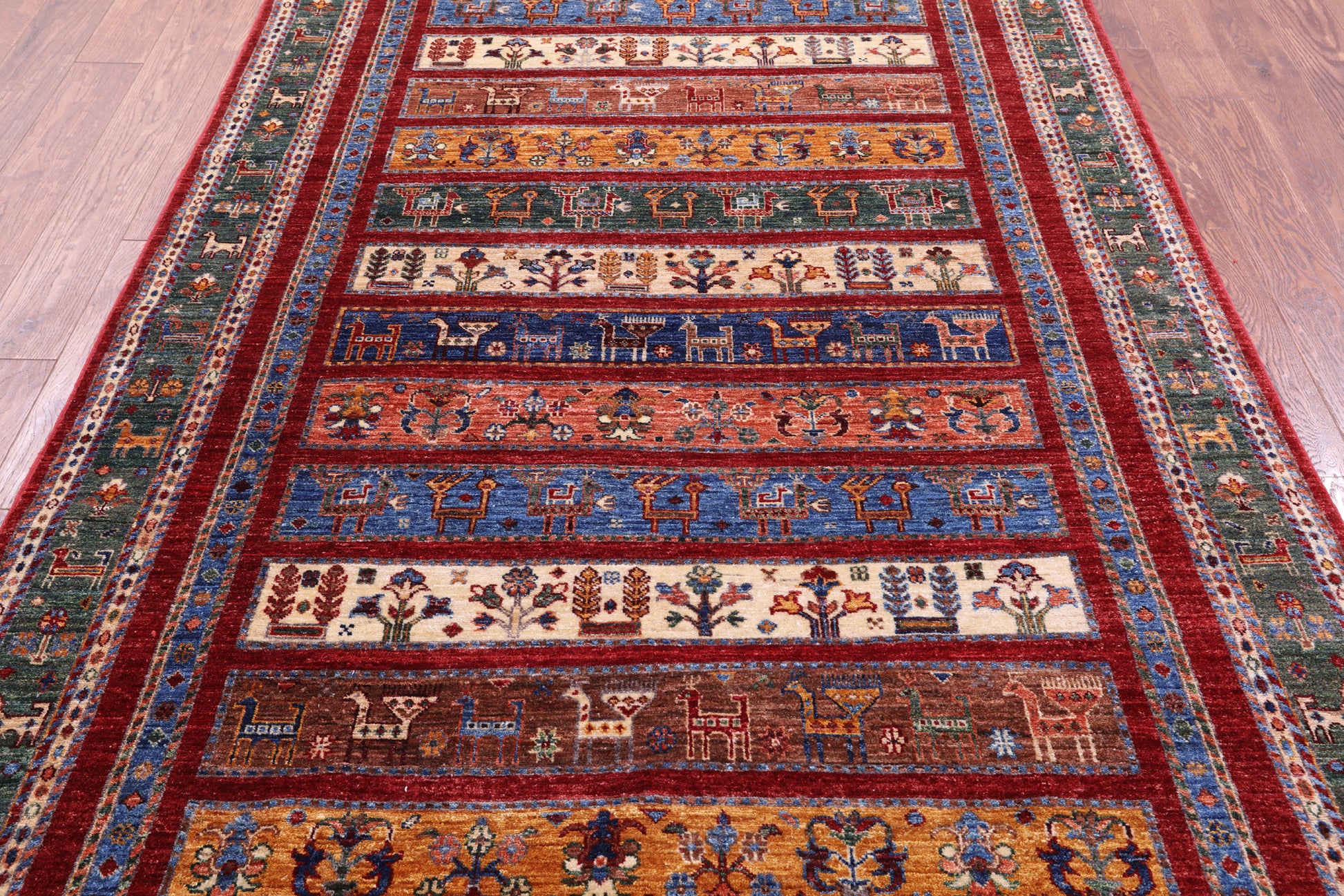 Tribal Persian Gabbeh Hand Knotted Wool Rug - 5' 7" X 8' 5" - Golden Nile