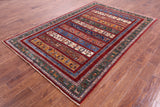 Tribal Persian Gabbeh Hand Knotted Wool Rug - 5' 7" X 8' 5" - Golden Nile