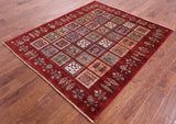 Red Garden Design Persian Hand Knotted Wool Rug - 5' 2" X 6' 2" - Golden Nile